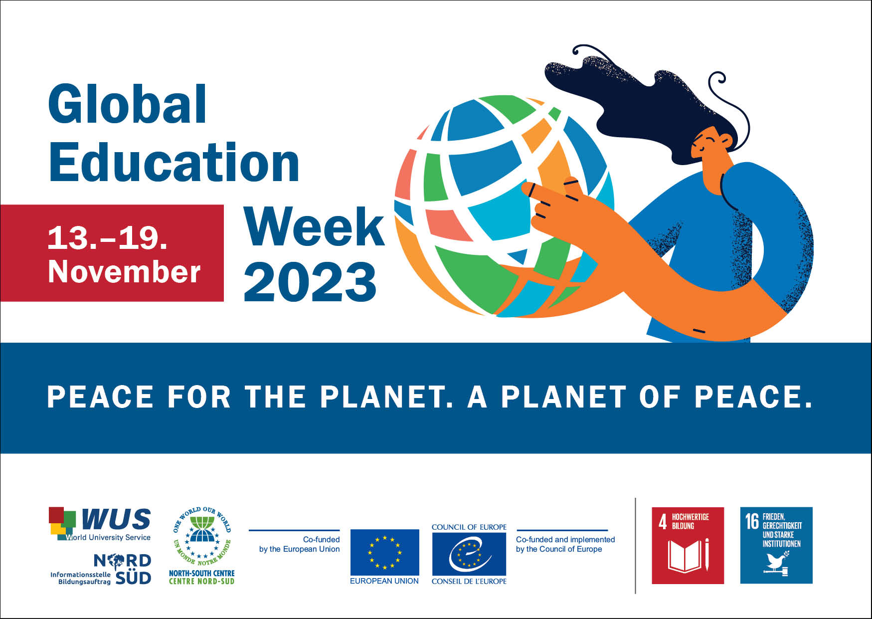 Einladung zur Global Education Week | vom 13. bis 19. November 2023 | Peace for the planet. a planet of peace.