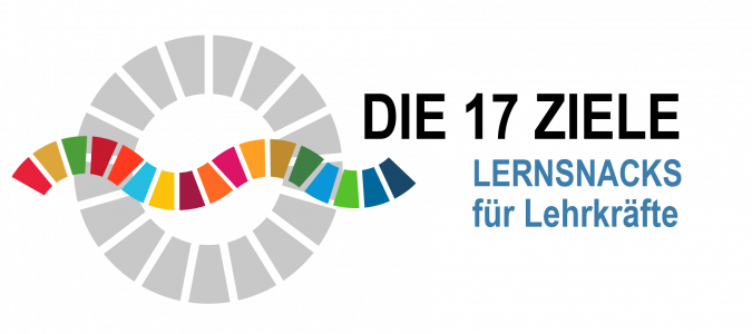 Logo der Fortbildungsreihe Lernsnacks für Lehrkräfte zu den 17 SDGs